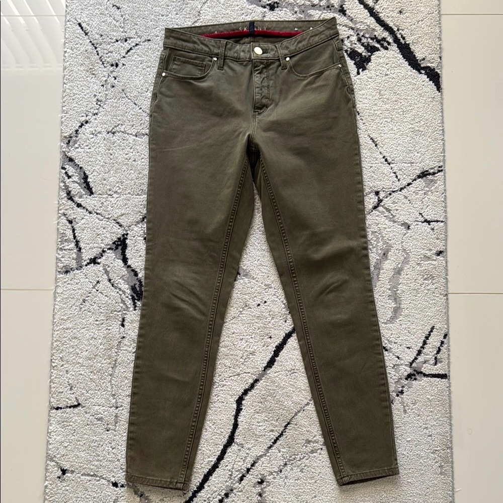 White House Black Market Green Skinny Jeans